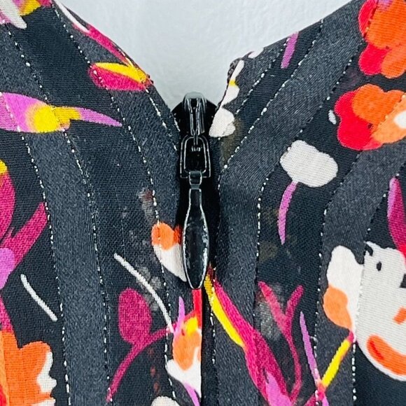 Lane Bryant Maxi Dress Size 26 Black Floral Metallic Shimmer Elastic Waist - Picture 10 of 16